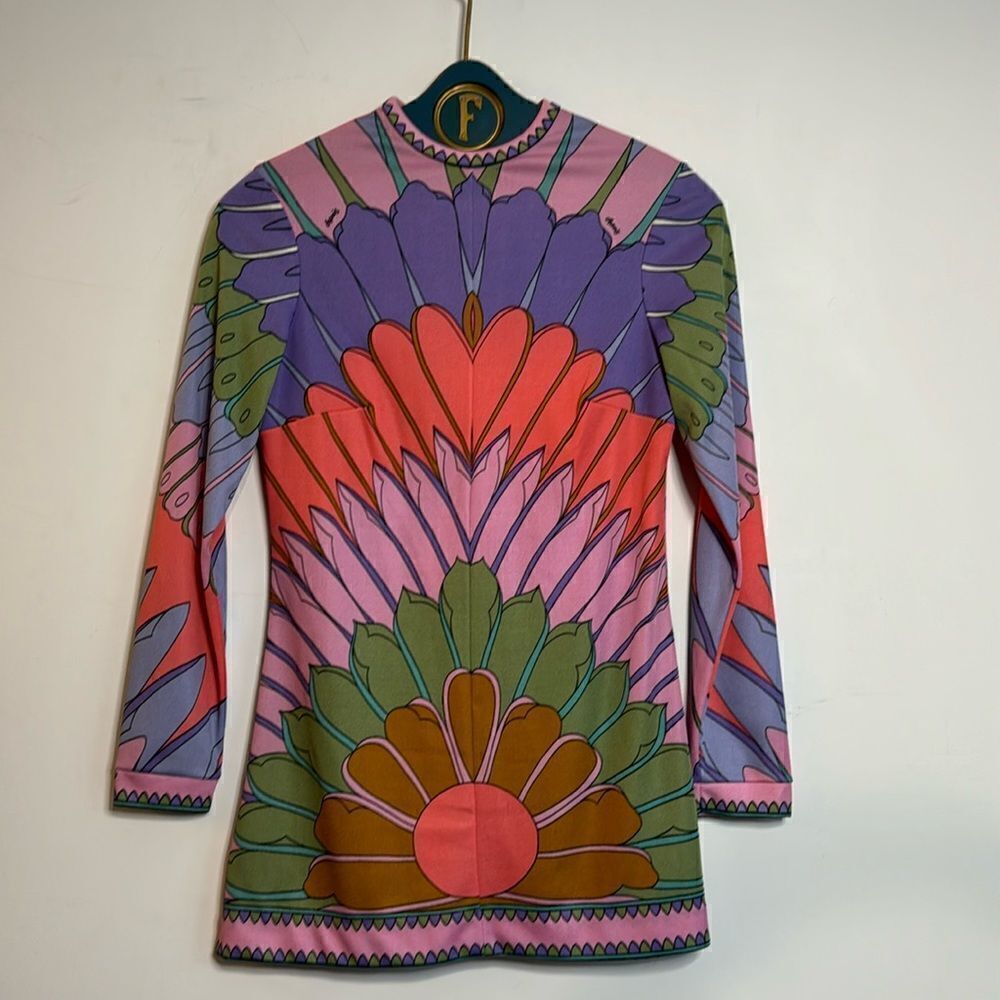 Vintage 1970s Aremis Psychedelic Floral Petal Print Top - S
